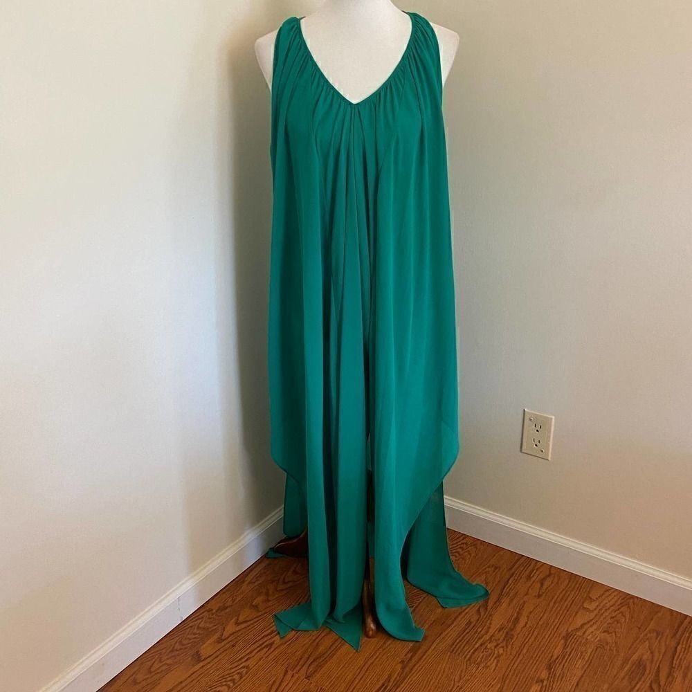 Michael Michael Kors Green Chiffon Maxi Dress S